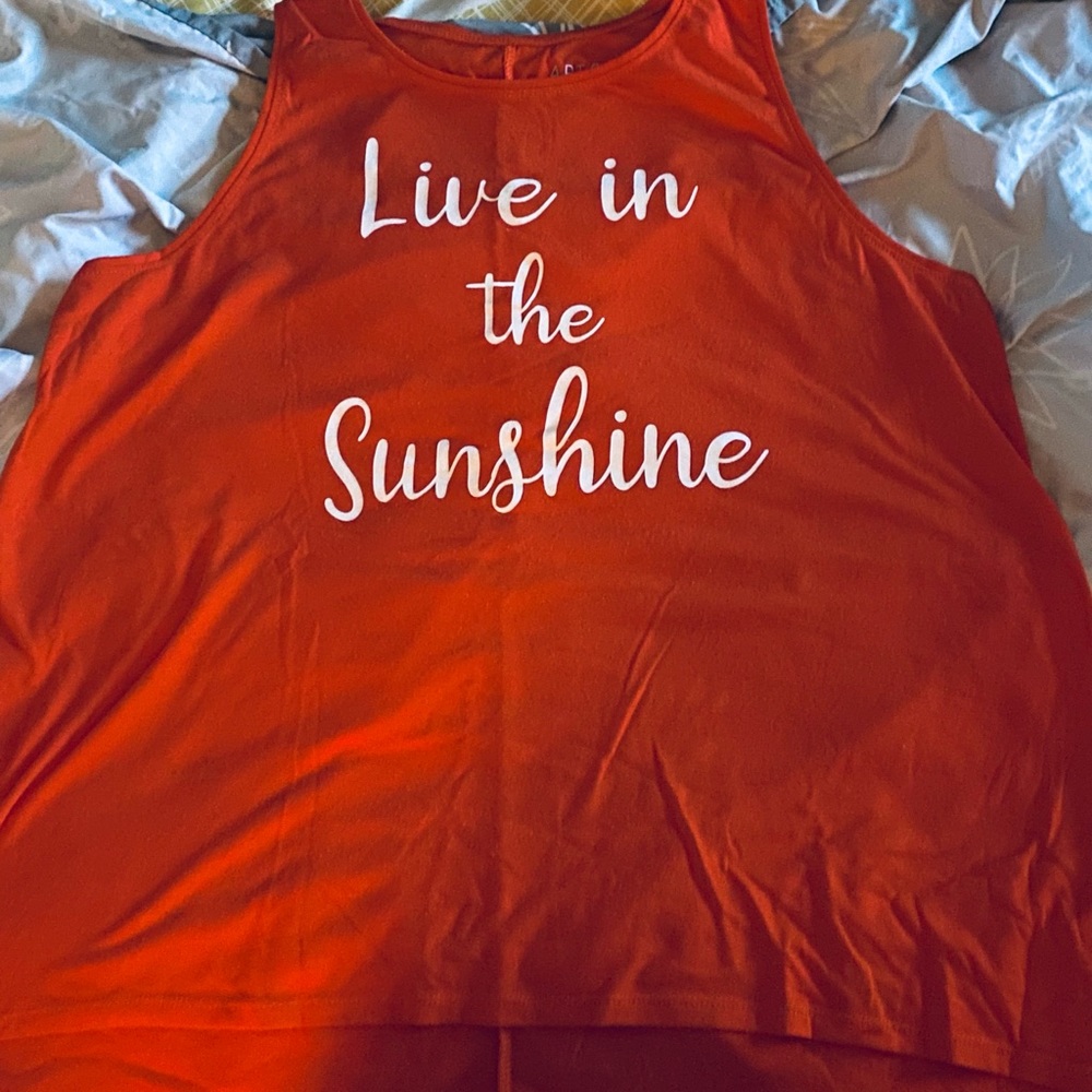 Women's Orange Tank Top - Live in the Sunshine